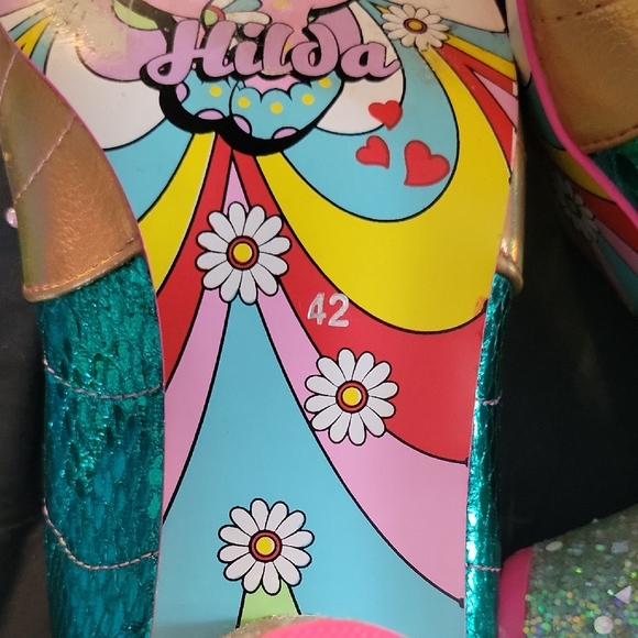 Irregular Choice Turquoise and Gold Mermaid Heels - Picture 6 of 8